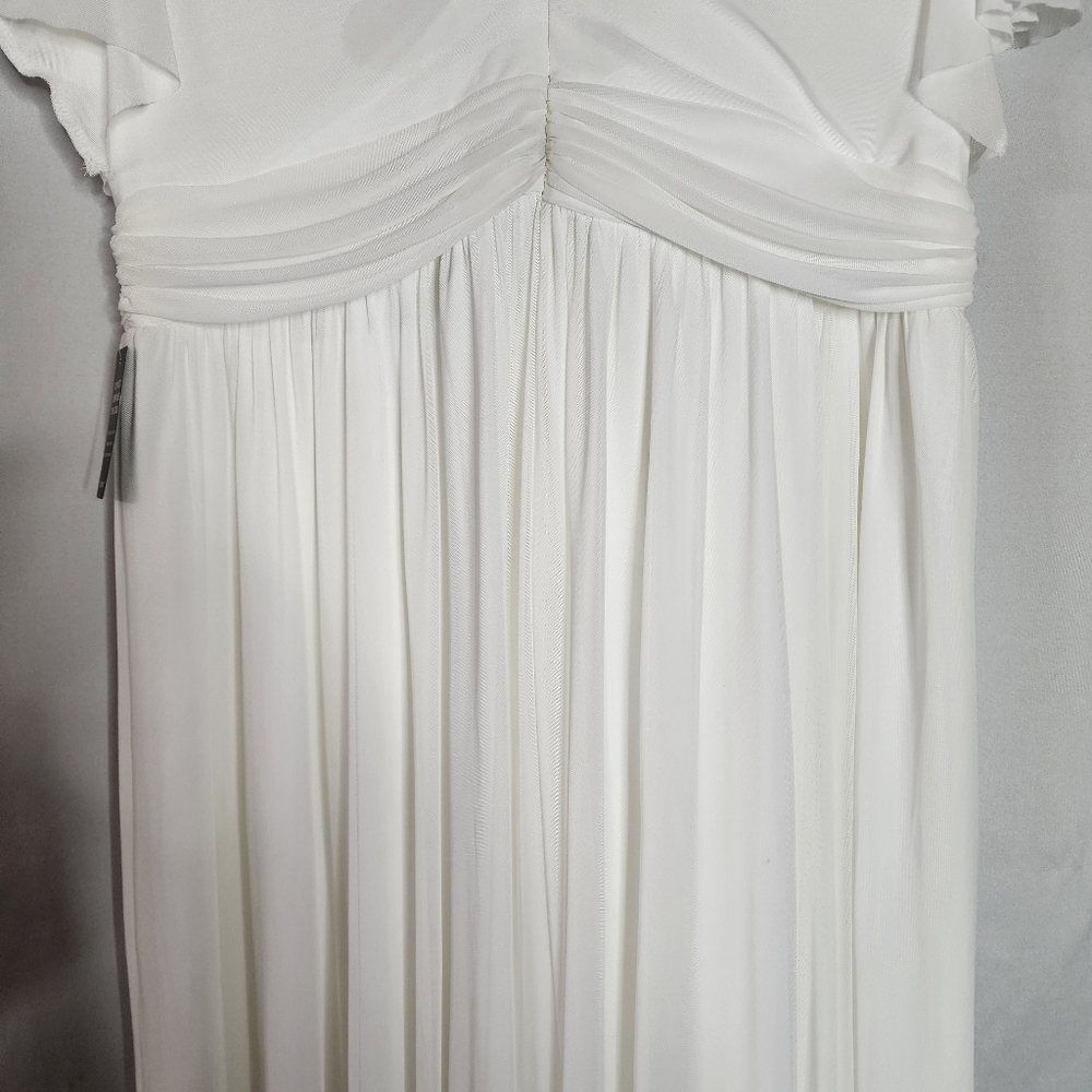 Torrid white Maxi mesh empire waist wedding gown with beaded waistband - Picture 5 of 17